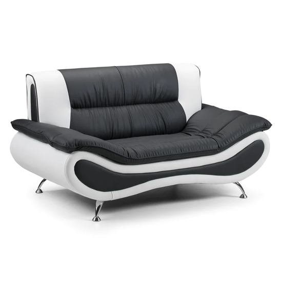 Nonoil Faux Leather 2 Seater Sofa In Black And White Furniture in Fashion