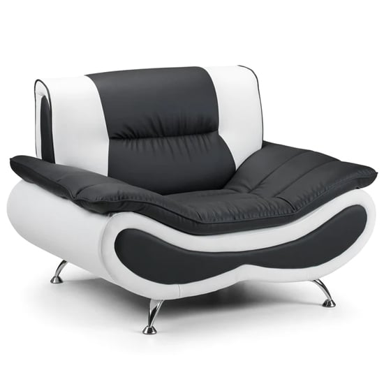 Product photograph of Nonoil Faux Leather Armchair In Black And White from Furniture in Fashion