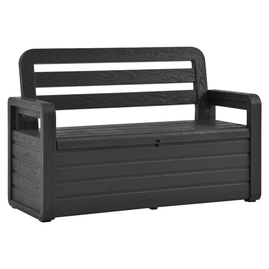 Product photograph of Noora Plastic Garden Storage Seating Bench In Anthracite from Furniture in Fashion