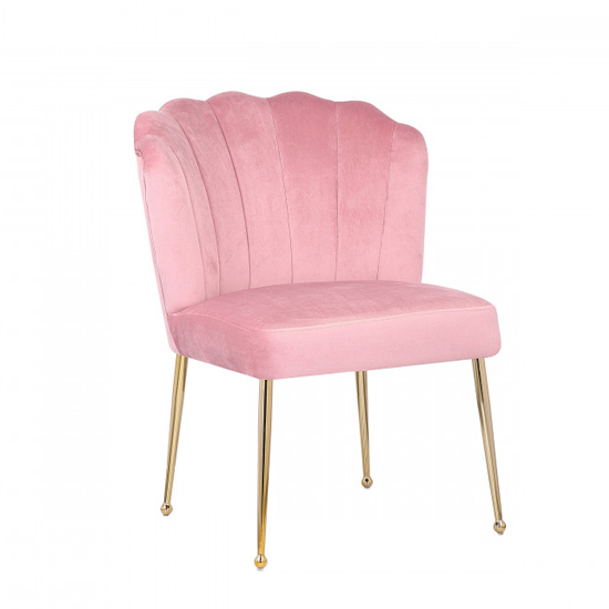 Nora Pink Velvet Dining Chairs In Pair FiF