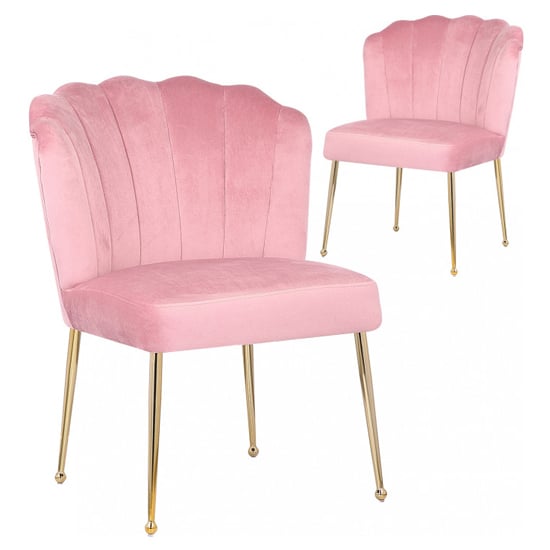 Nora Pink Velvet Dining Chairs In Pair Furniture In Fashion