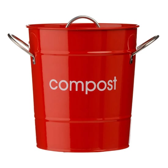 Norco Metal Compost Bathroom Bin In Red