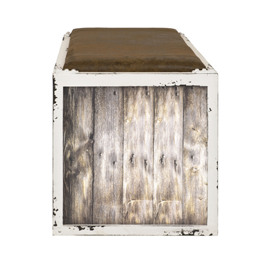 Newberry Wooden Shoe Storage Bench In White Vintage Look