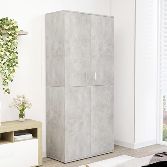 Read more about Newberry shoe storage cabinet with 2 doors in concrete effect