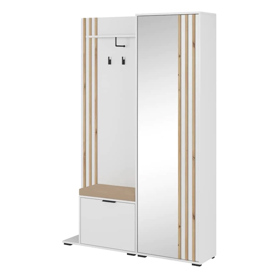 Newberry Wooden Hallway Furniture Set In White