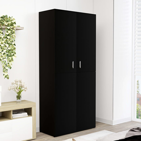 Norco Wooden Shoe Storage Cabinet With 2 Doors In Black_1