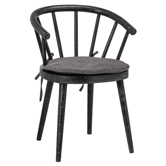 Product photograph of Nordec Wooden Dining Chair In Black from Furniture in Fashion