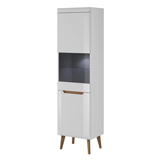 Read more about Newry high gloss display cabinet tall with 2 doors in white