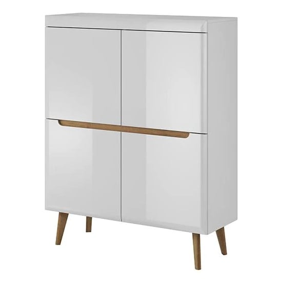 Read more about Newry high gloss sideboard with 2 doors 6 shelves in white