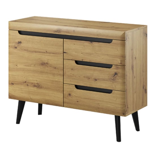 Read more about Newry wooden sideboard with 1 door 3 drawers in artisan oak