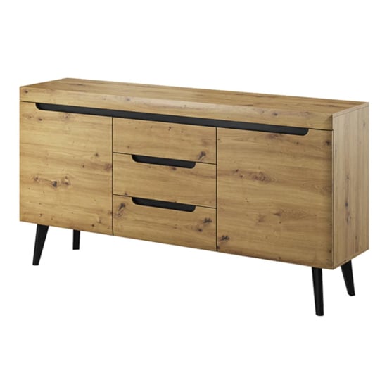 Read more about Newry wooden sideboard with 2 doors 3 drawers in artisan oak