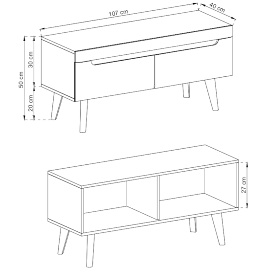 Newry Wooden TV Stand With 2 Drawers In Artisan Oak