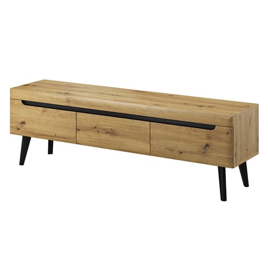 Read more about Newry wooden tv stand with 3 drawers in artisan oak