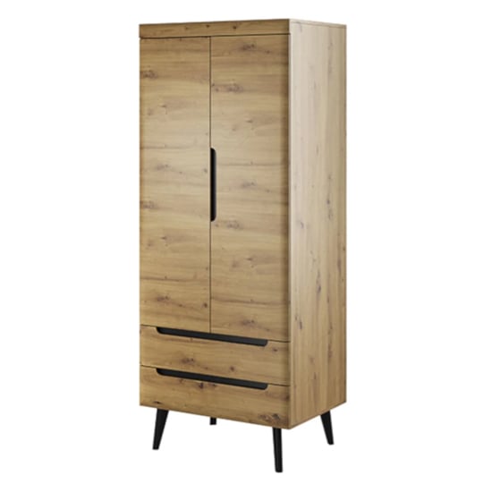 Read more about Newry wooden wardrobe with 2 door 2 drawers in artisan oak