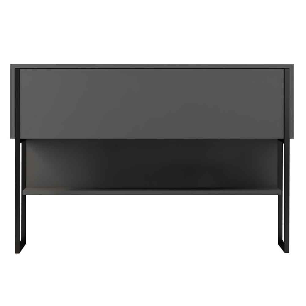 Nordic Wooden Console Table With Black Metal Frame in Anthracite