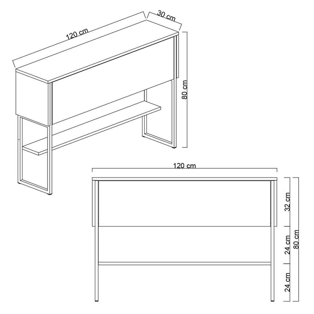 Nordic Wooden Console Table With Gold Metal Frame in Travertine Marble Effect