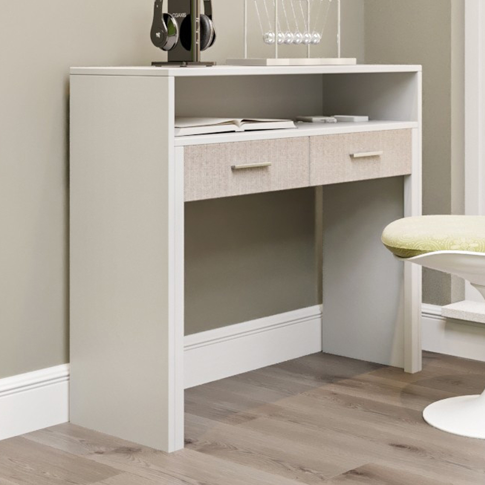 Norelo Wooden Laptop Desk with Adjustable Drawer in White