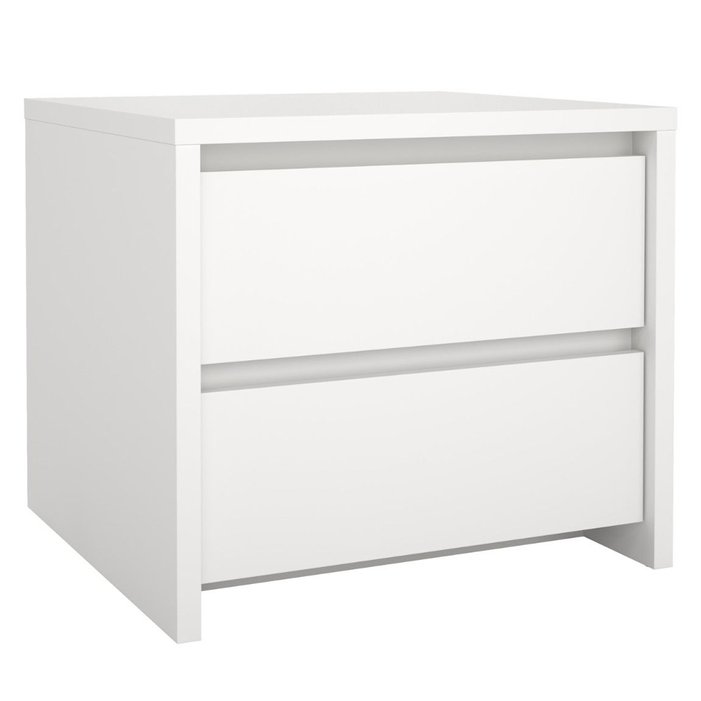 Norfolk Wooden Bedside Cabinet With 2 Drawers In White