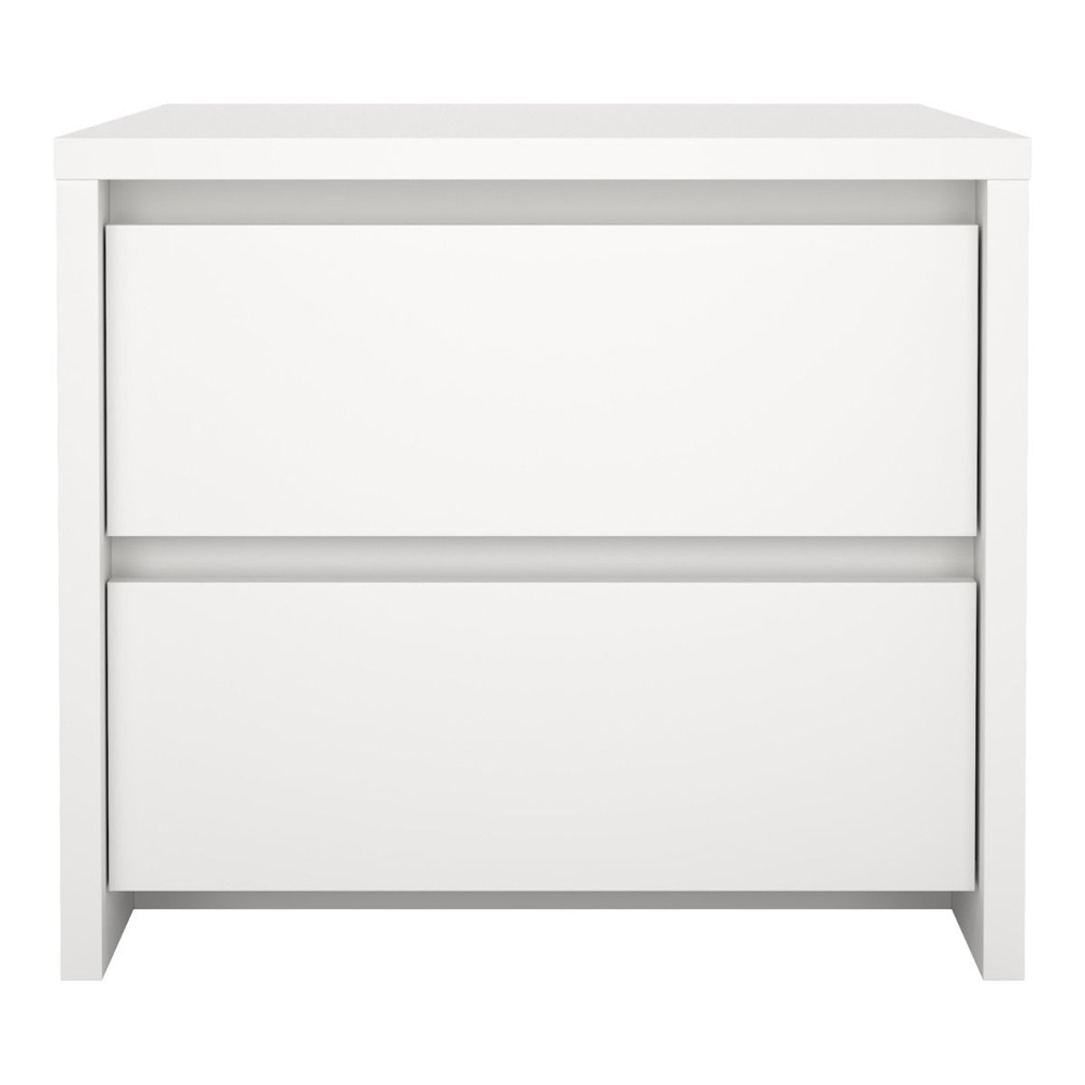 Norfolk Wooden Bedside Cabinet With 2 Drawers In White