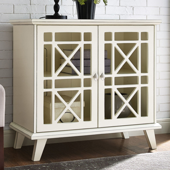 Read more about Norland wooden display cabinet with 2 doors in cream