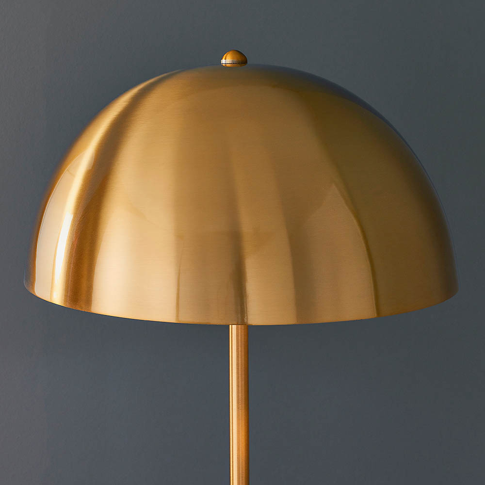Norman Gloss White Shade Floor Lamp In Antique Brass