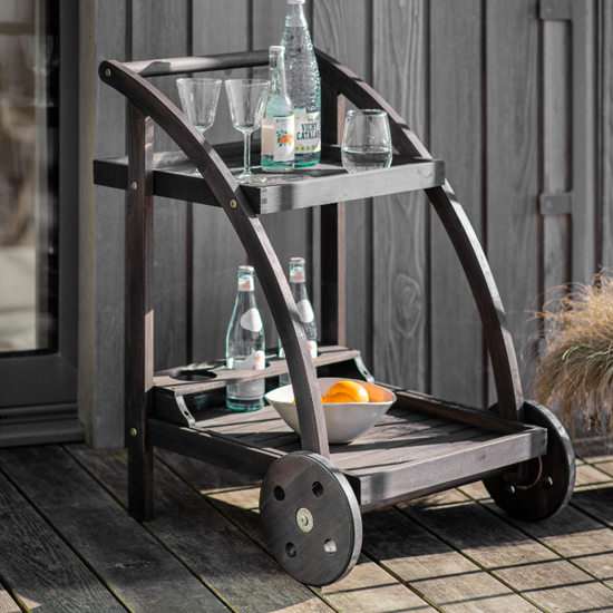 Read more about Norris outdoor acacia wood drinks trolley in black
