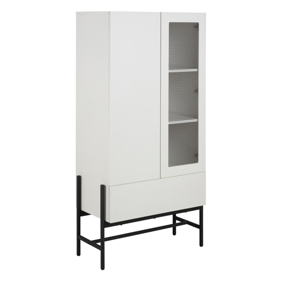 Read more about Norko wooden 2 doors and 1 drawer display cabinet in matt white