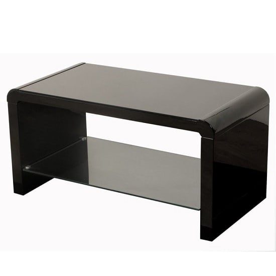 Photo of Norset modern coffee table rectangular in black gloss