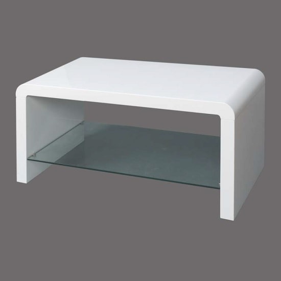 Product photograph of Norset Modern Coffee Table Rectangular In White Gloss from Furniture in Fashion