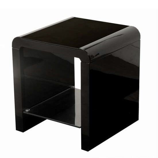 Norset Modern End Table Square In Black Gloss Furniture in Fashion