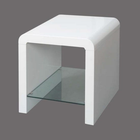 Photo of Norset modern end table square in white gloss