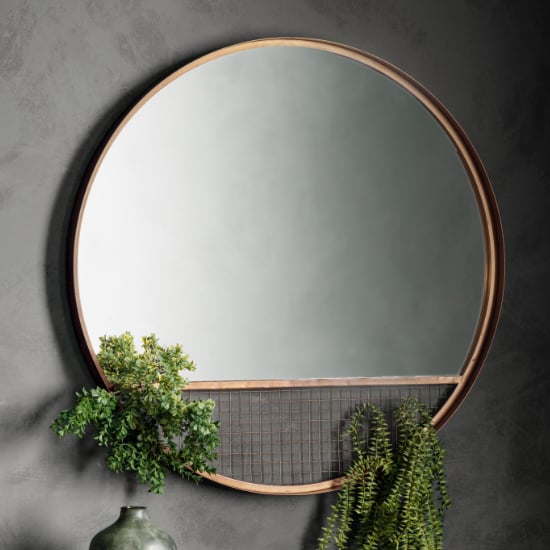 Read more about Northam round wall mirror in bronze frame