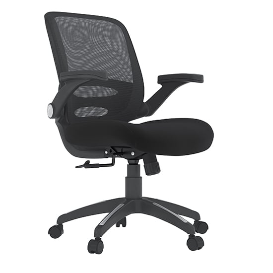 Product photograph of Northop Mesh Fabric Adjustable Home And Office Chair In Black from Furniture in Fashion