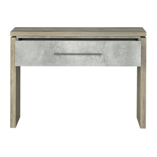 Norton Console Table In Oak And Concrete Effect With 1 Drawer