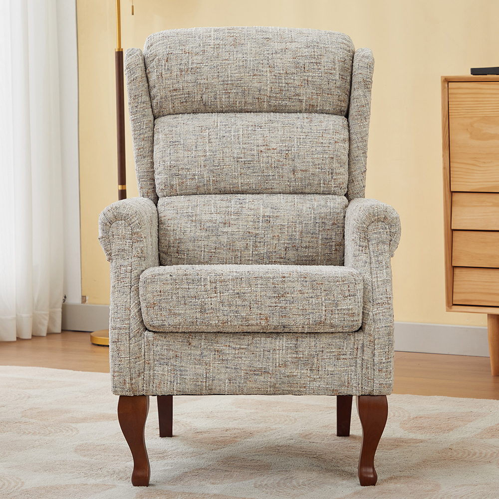 Norton Fabric Armchair With Wooden Legs In Frost