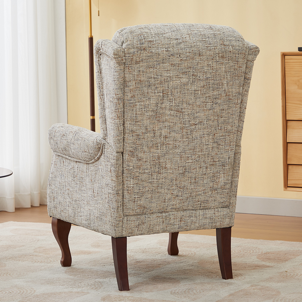 Norton Fabric Armchair With Wooden Legs In Frost