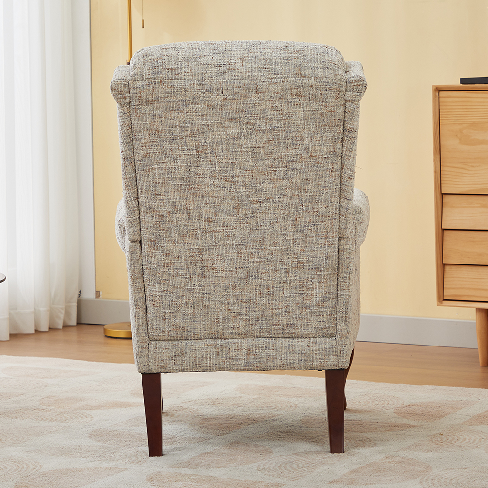Norton Fabric Armchair With Wooden Legs In Frost