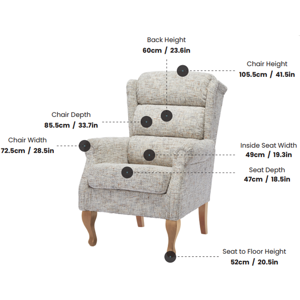 Norton Fabric Armchair With Wooden Legs In Stormcloud