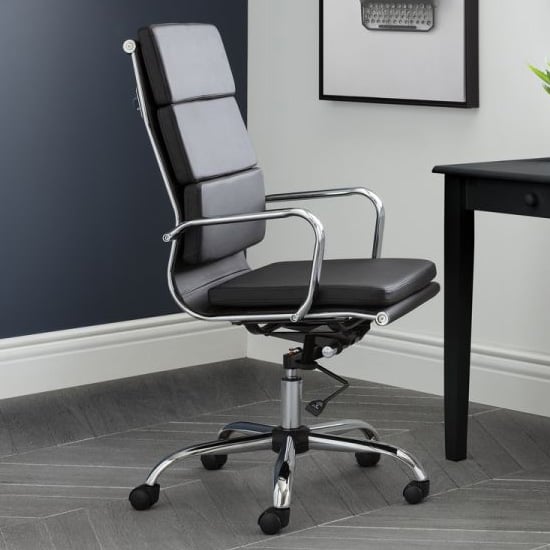 Norton Faux Leather Home And Office Chair In Black