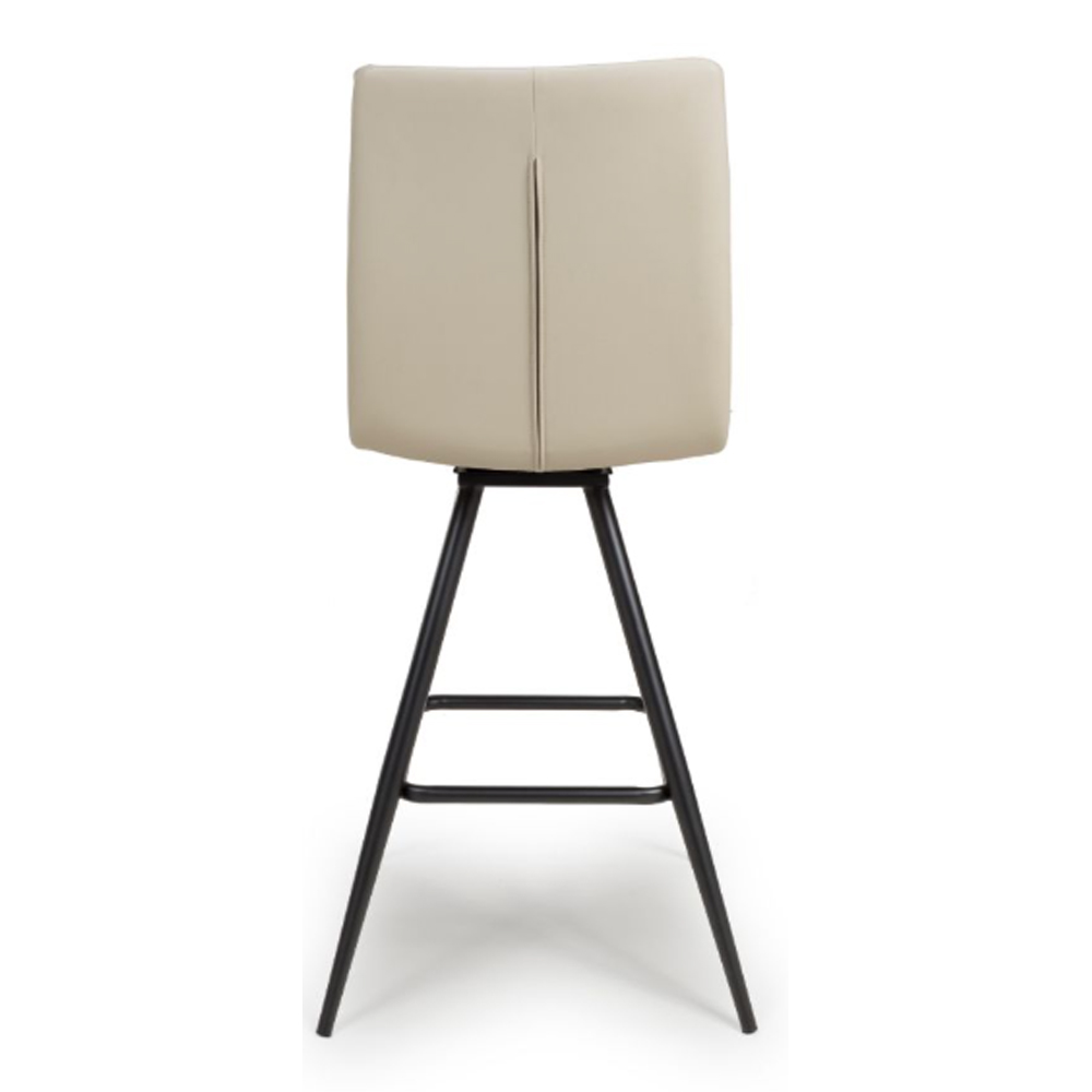 Norton Taupe PVC Fabric Counter Bar Chairs With Metal Legs In Pair
