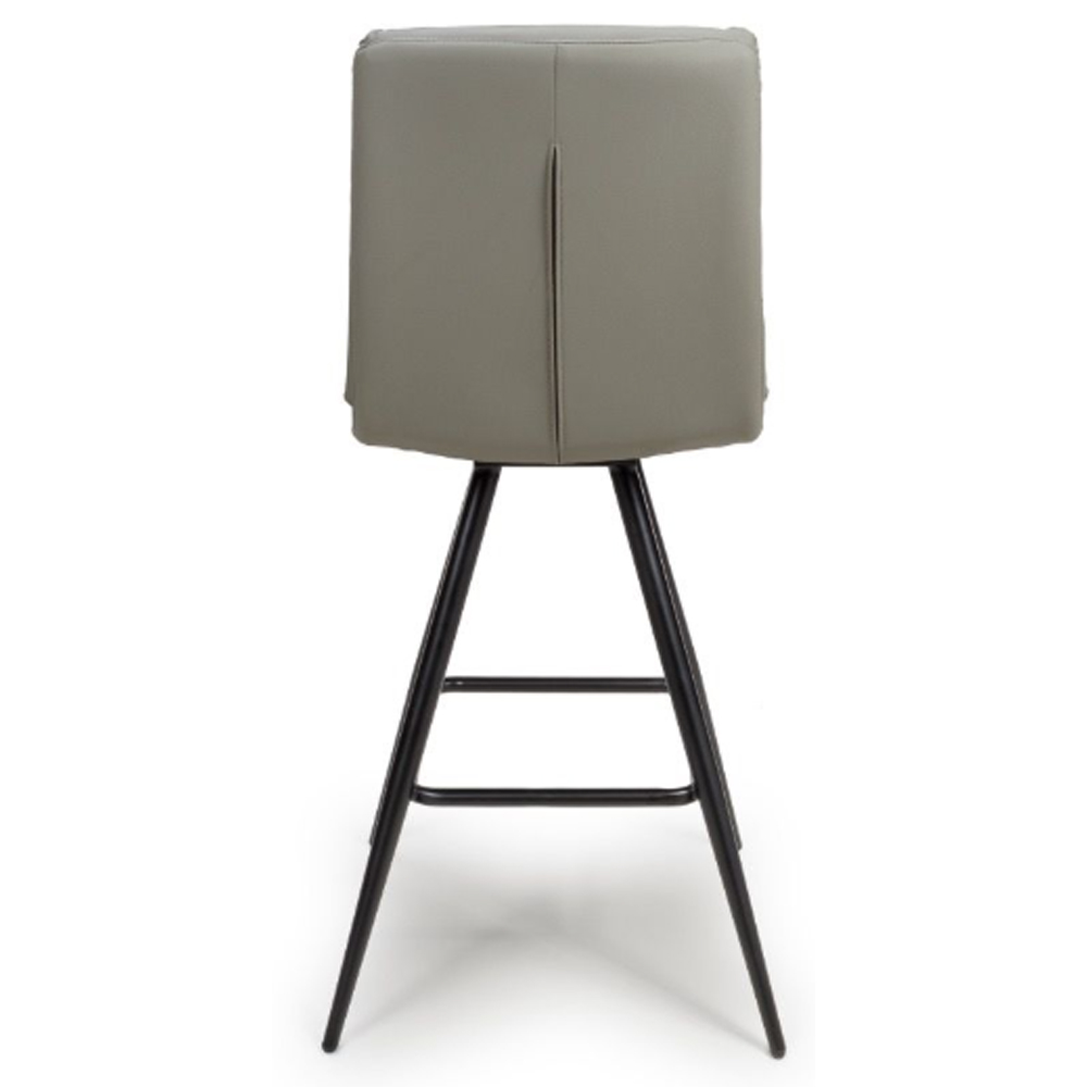 Norton Truffle PVC Fabric Bar Chairs With Metal Legs In Pair