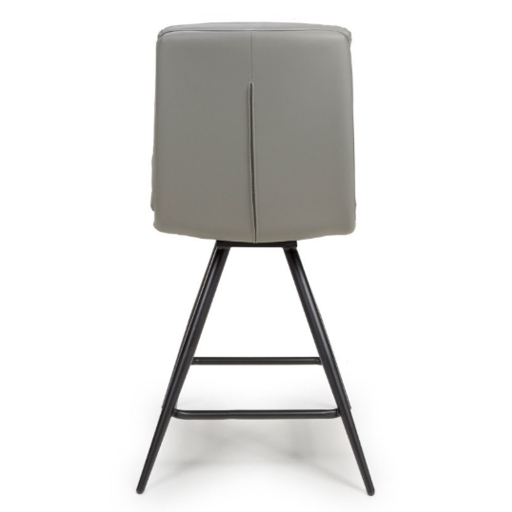 Norton Truffle PVC Fabric Counter Bar Chairs With Metal Legs In Pair