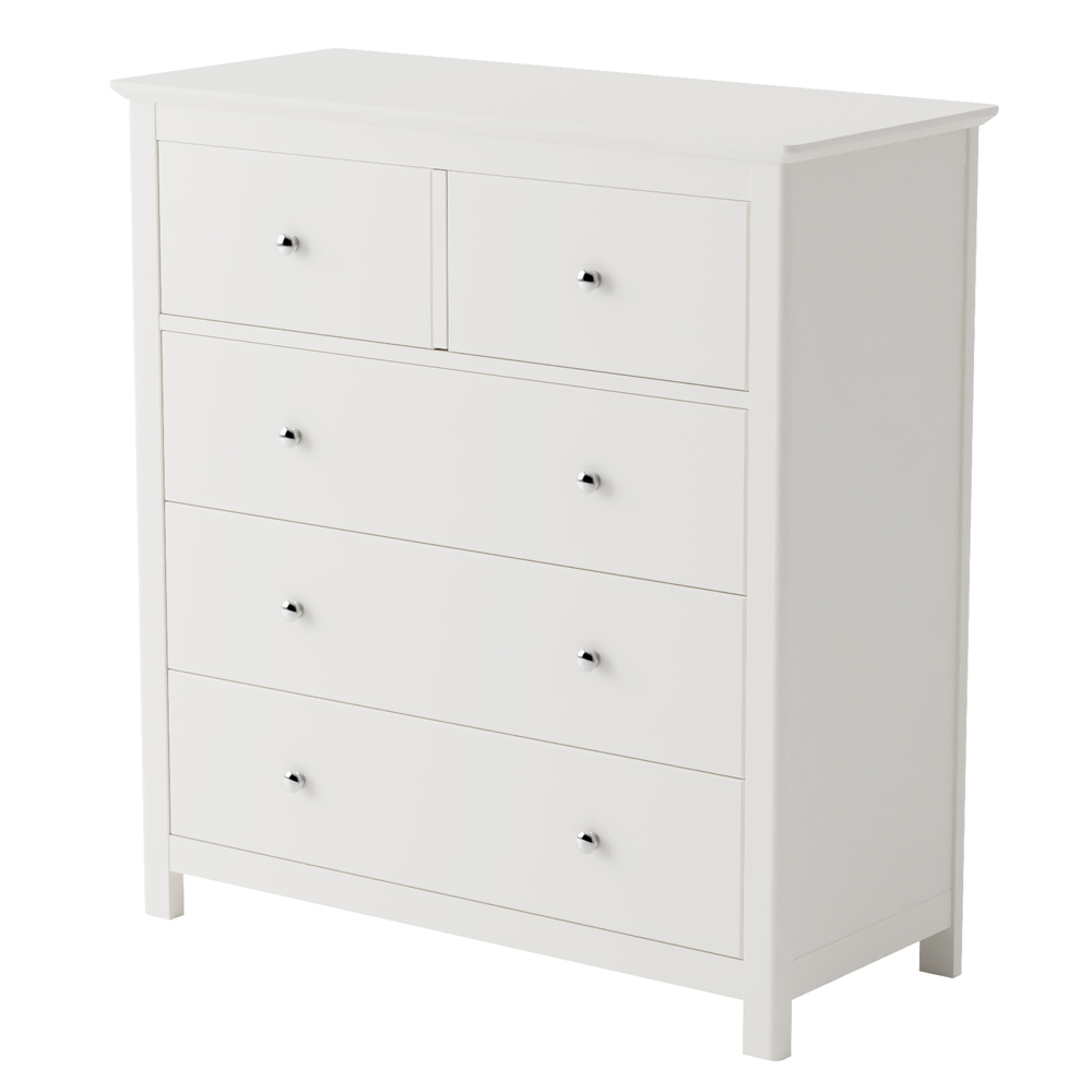 Norton Wooden Chest Of 5 Drawers - White