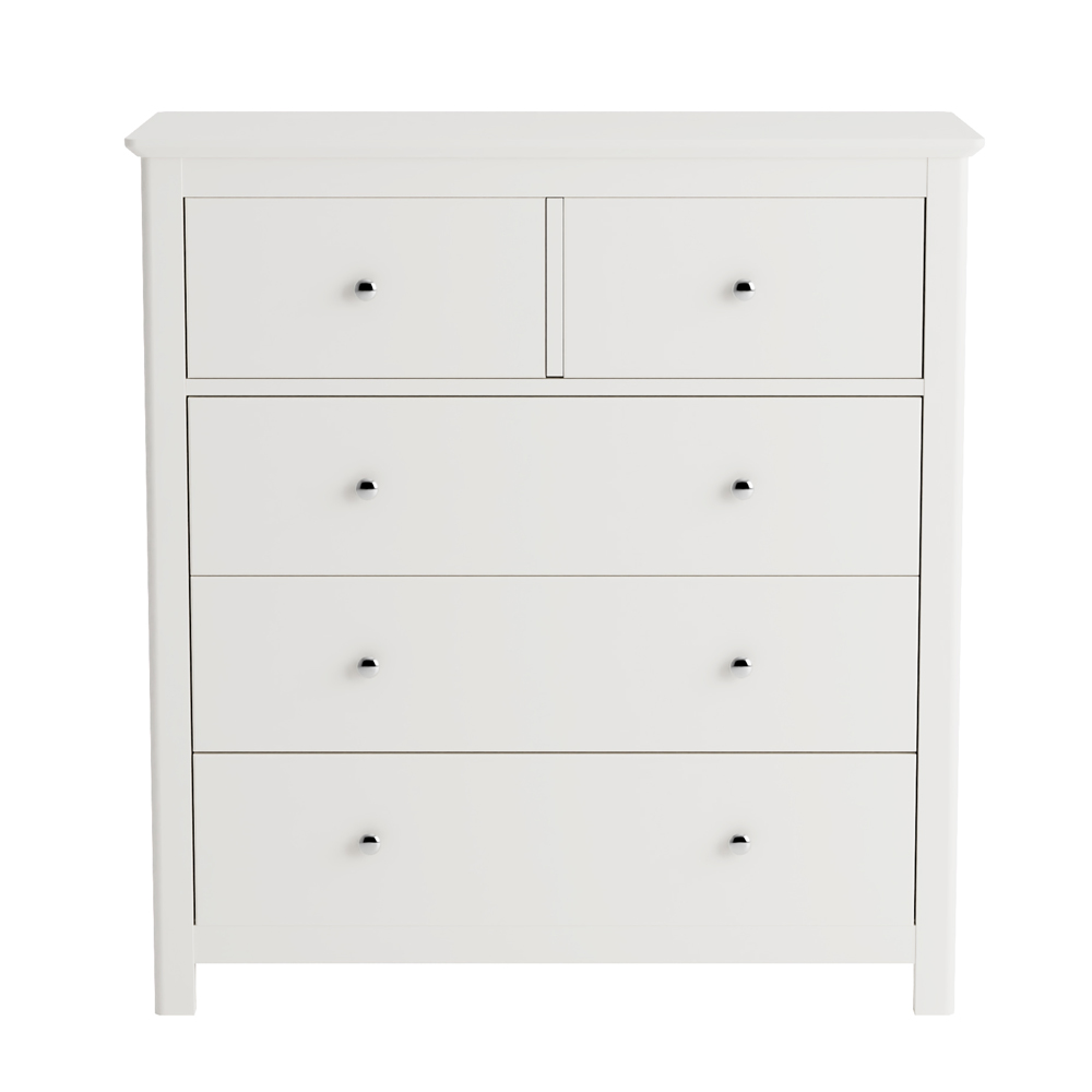 Norton Wooden Chest Of 5 Drawers - White