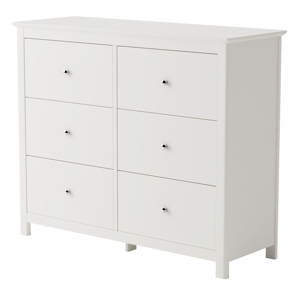 Norton Wooden Chest Of 6 Drawers - White