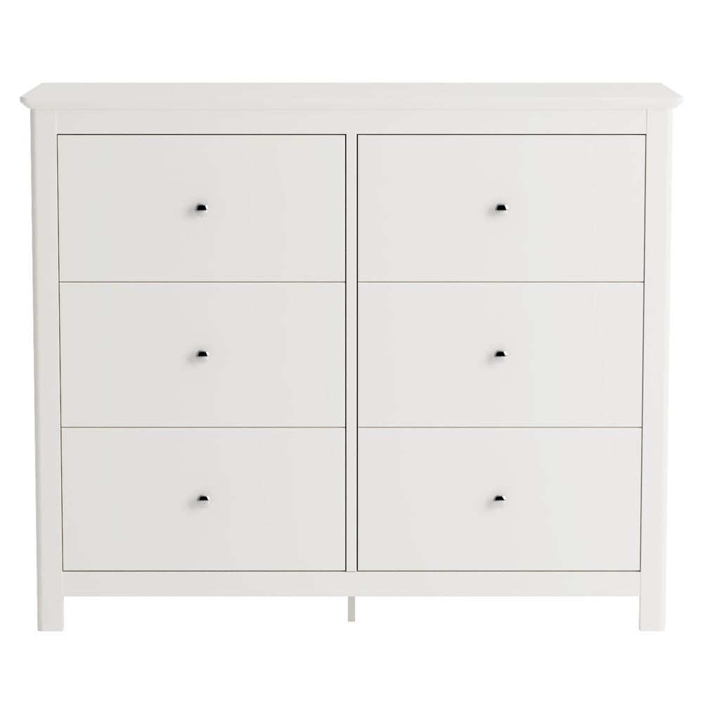 Norton Wooden Chest Of 6 Drawers - White