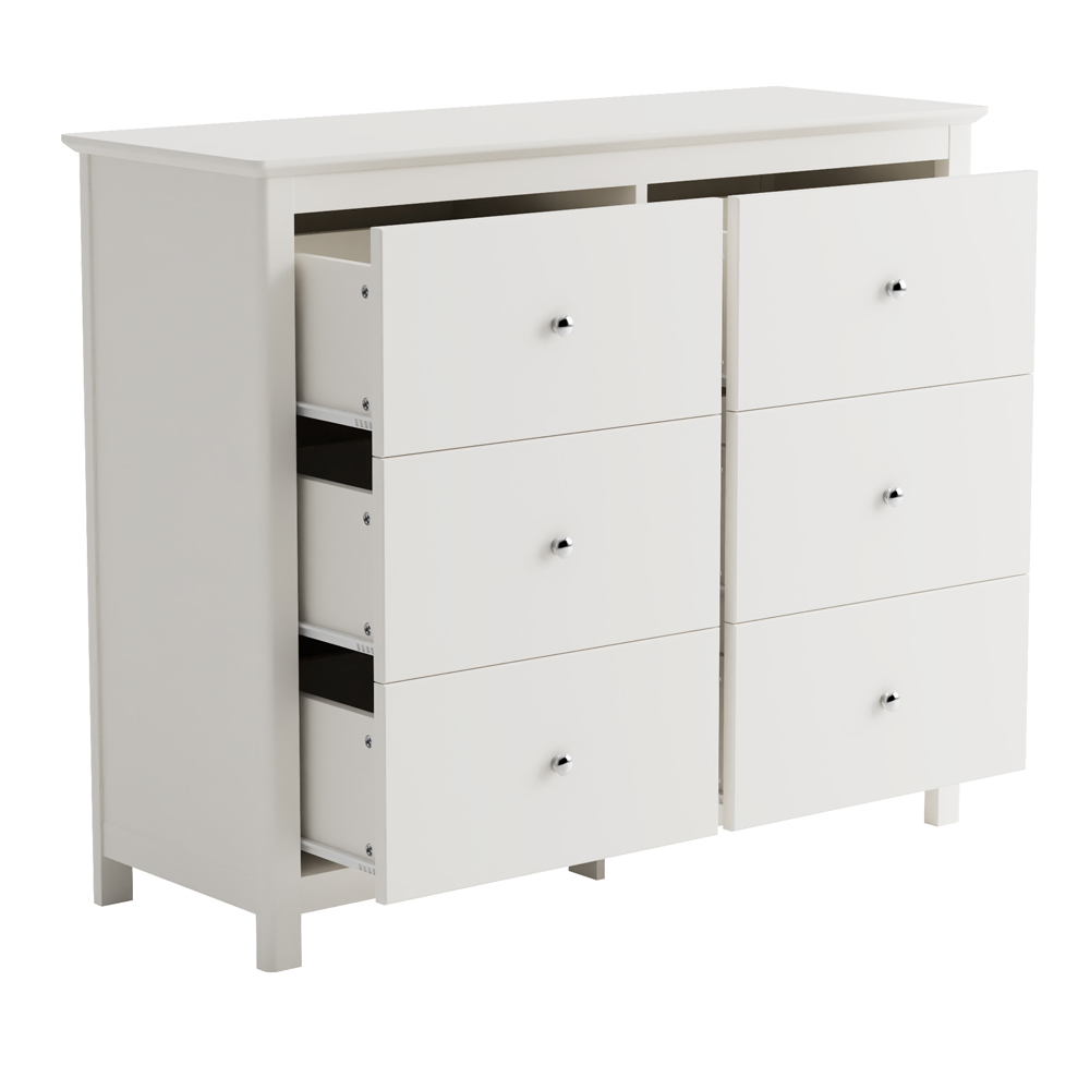 Norton Wooden Chest Of 6 Drawers - White