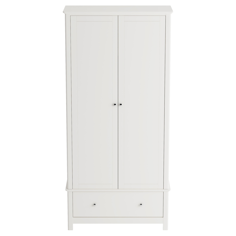 Norton Wooden Wardrobe 2 Drawers - White