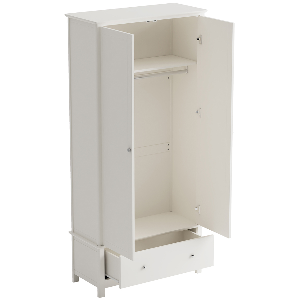 Norton Wooden Wardrobe 2 Drawers - White