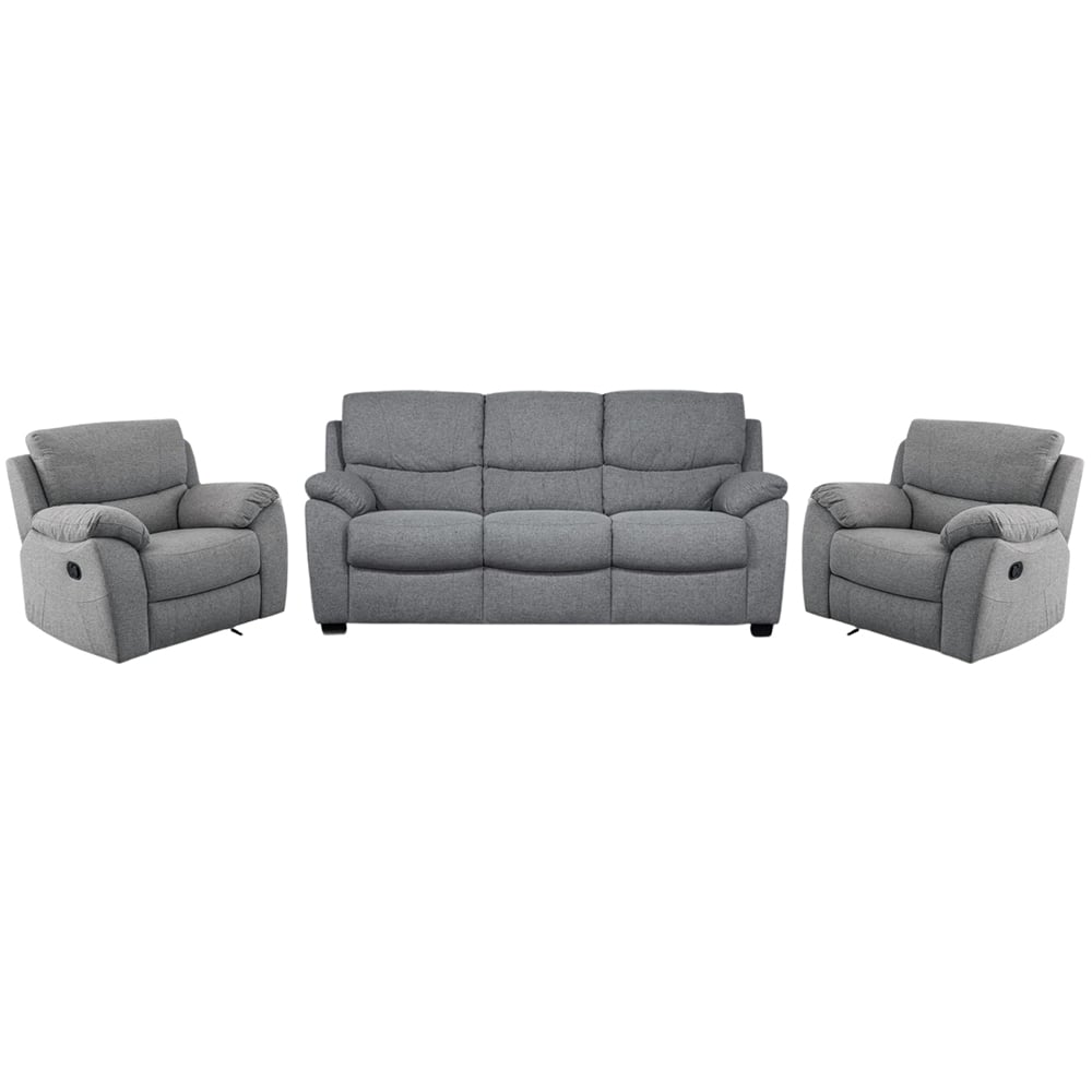 Norway Fabric Recliner 3+1+1 Seater Sofa Set In Grey